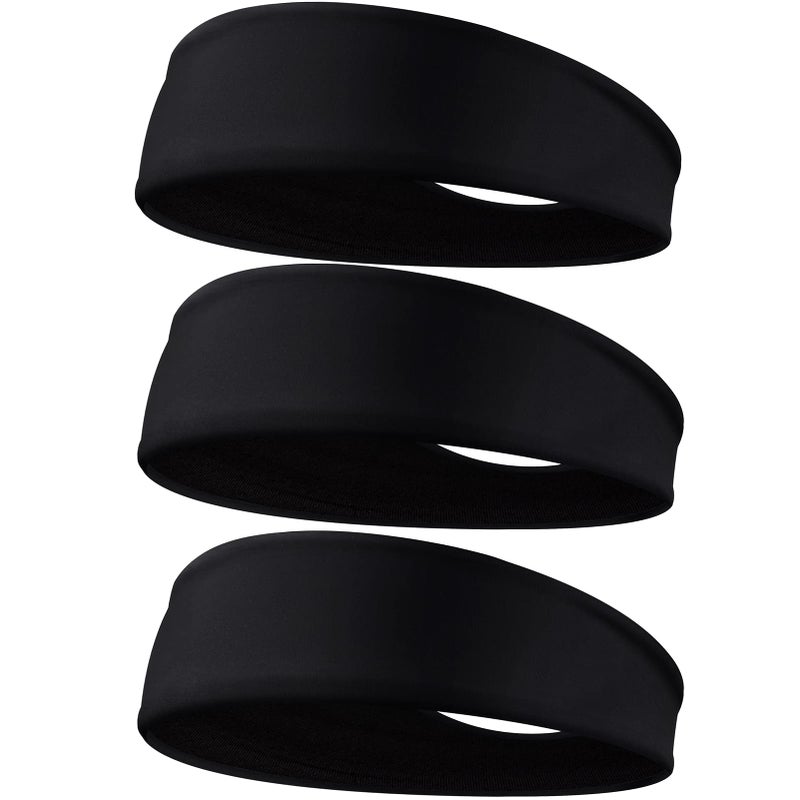 Braylin Men's Headbands  3-Pack Headbands for Men  Sport Headbands for Running Fitness Yoga Cycling  Sweat Wicking Non Slip